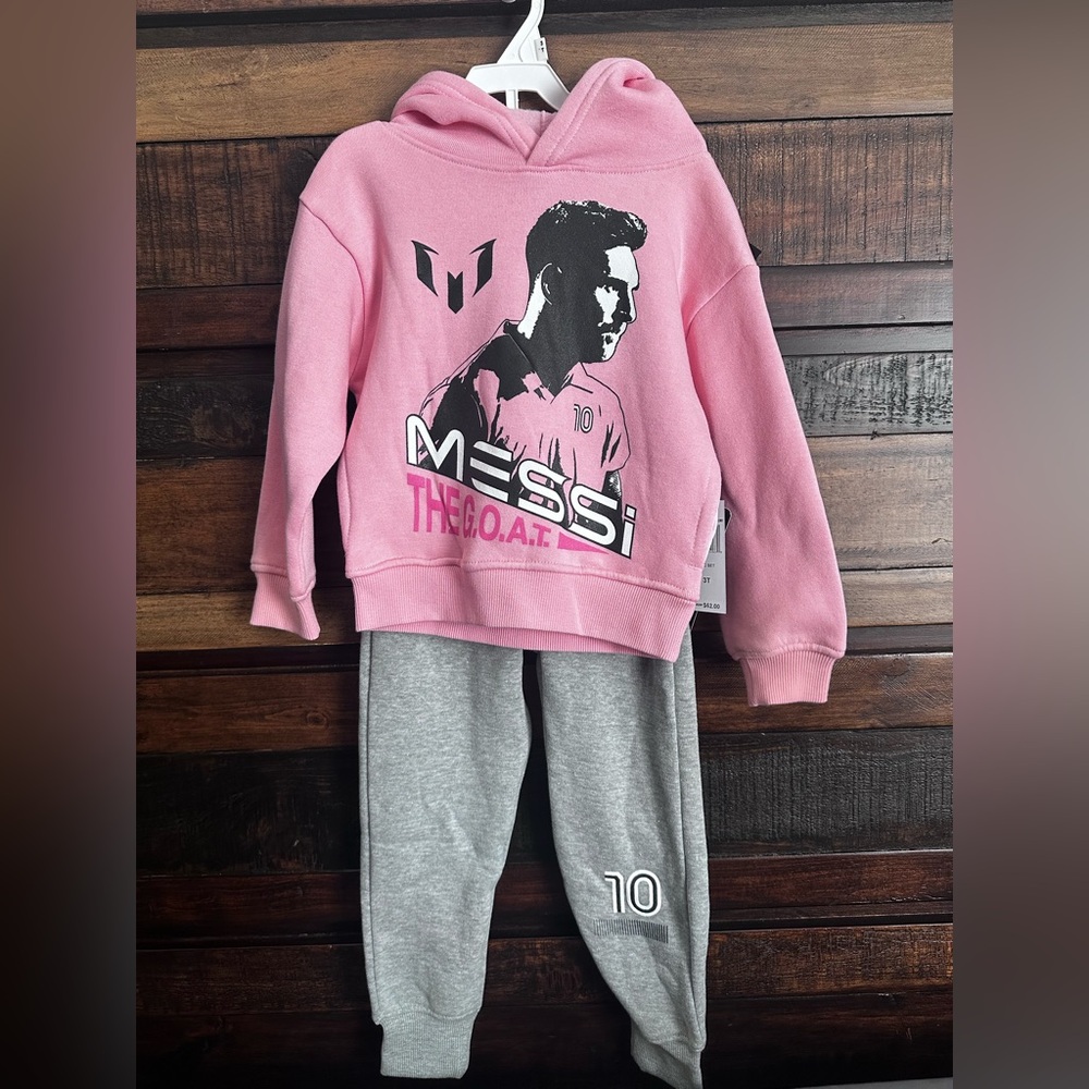 NWT Uni-Sex Toddler Lionel Messi 3pc Set (Hoodie, Shirt& Gray Pants)